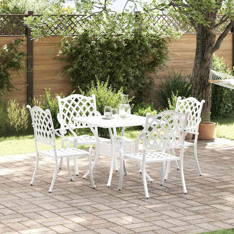 4 - Person Patio Dining Set Square Table, White
