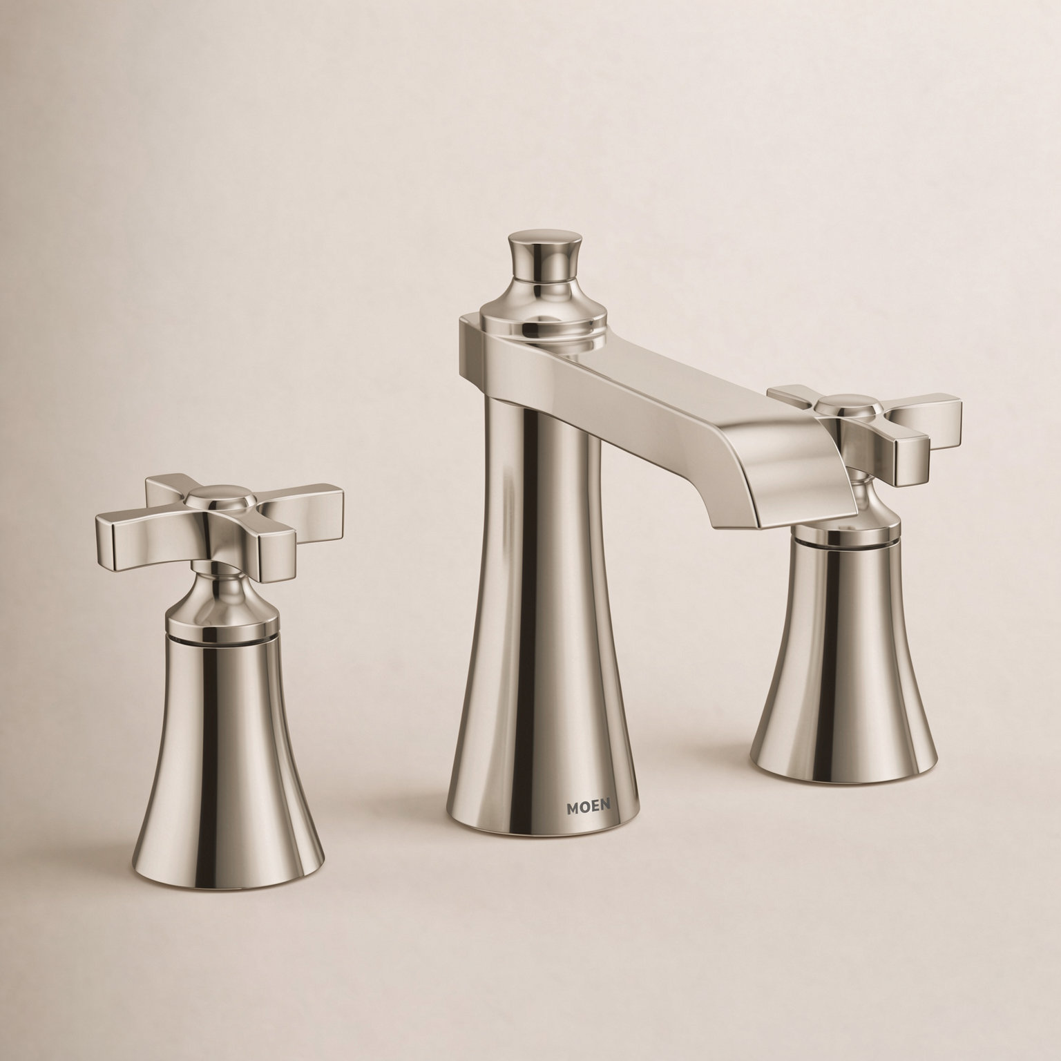 Flara Cross-Handle Widespread Faucet Trim, Polished Nickel