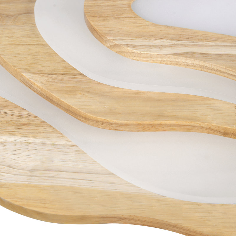 Plafonnier encastré à DEL Girst Wood, H 5,11 po x l 23,62 po x P 23,62 po