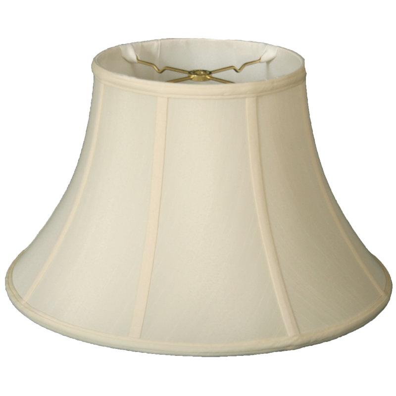 Abat-jour cloche en soie / shantung (araignée), Coquille d'œuf / Or, H 13 po x l 18 po x P 18 po