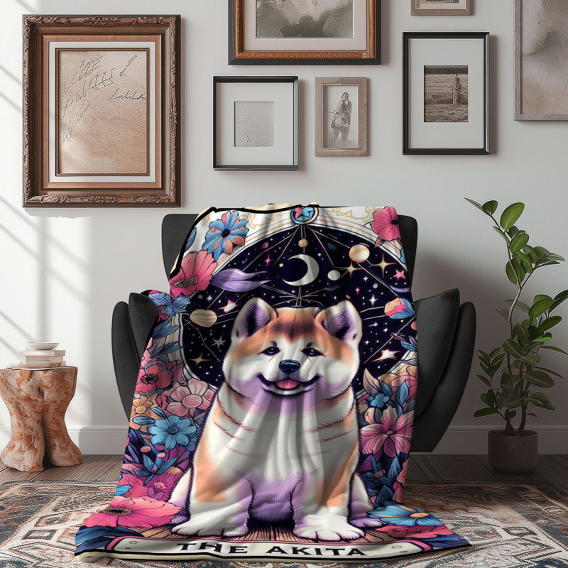 Akita Tarot Card - 1 Piece Premium Sherpa Blanket, L 60 po x L 80 po