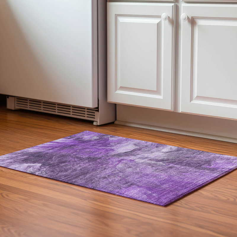Tapis mauve Premium lavable à la machine, Rectangle 1 pi 8 po x 2 pi 6 po