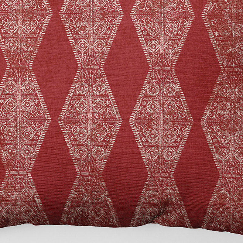 HH Revival Geometric Outdoor Reversible Throw Pillow, 16" H x 16" W, Red