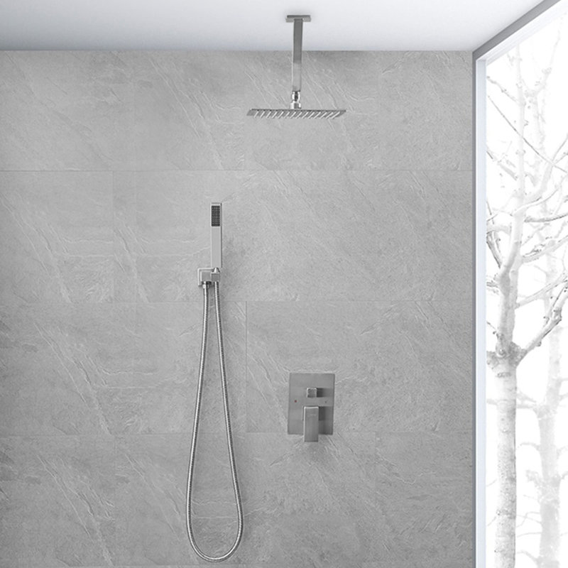 Système de douche complet avec valve, Nickel brossé