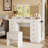 46’’ L Large Modern Style Makeup Vanity Desk With Mirror, LED Lights And Power Outlet, 11-Drawer Vanity Set With Stool-563995458