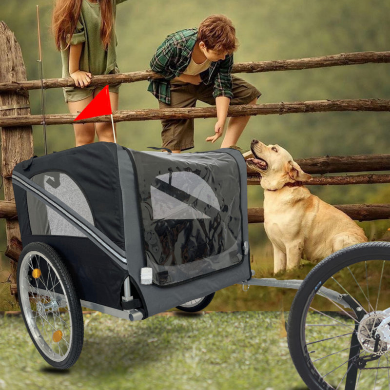 Remorque porte-vélo pliable pour l'extérieur, Noir/gris