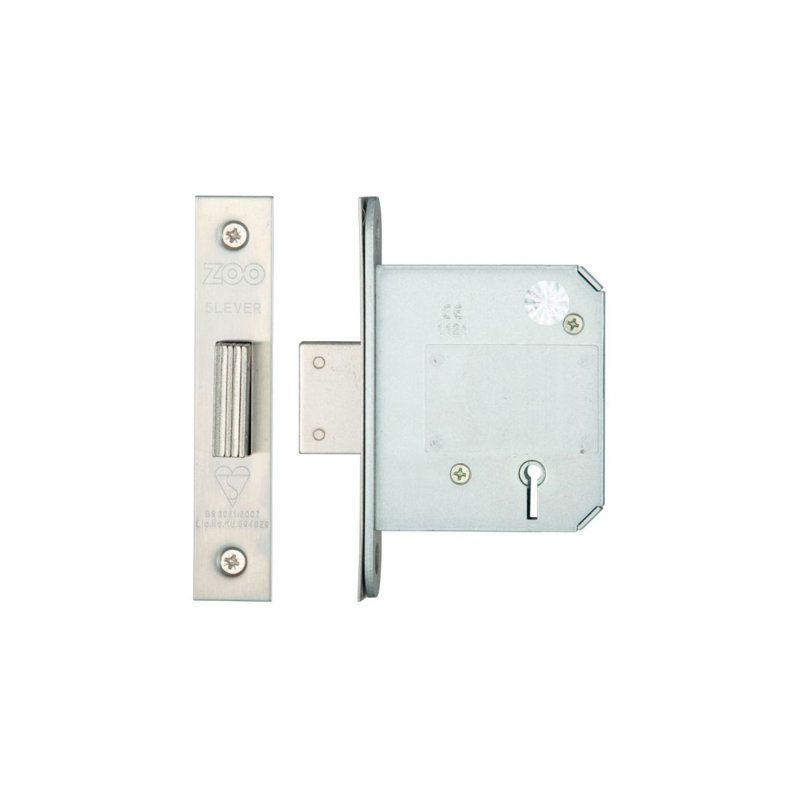 British Standard 5 Lever Deadlock, Polished Chrome