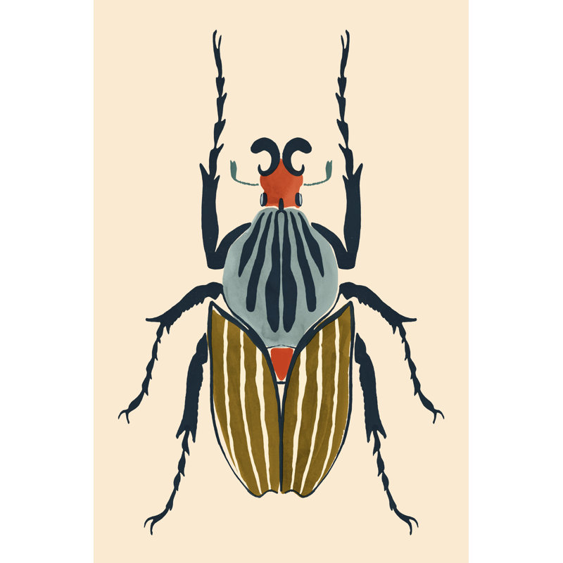 Beetle Bug I - Painting on Canvas, 30 cm H x 20 cm W, Wrapped Canvas