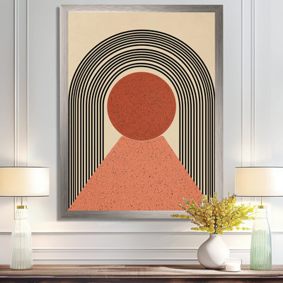 Impression sur toile rétro vintage orange et noir - vortex noir Mid-Century