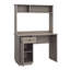 Bureau en bois avec huche, gris
