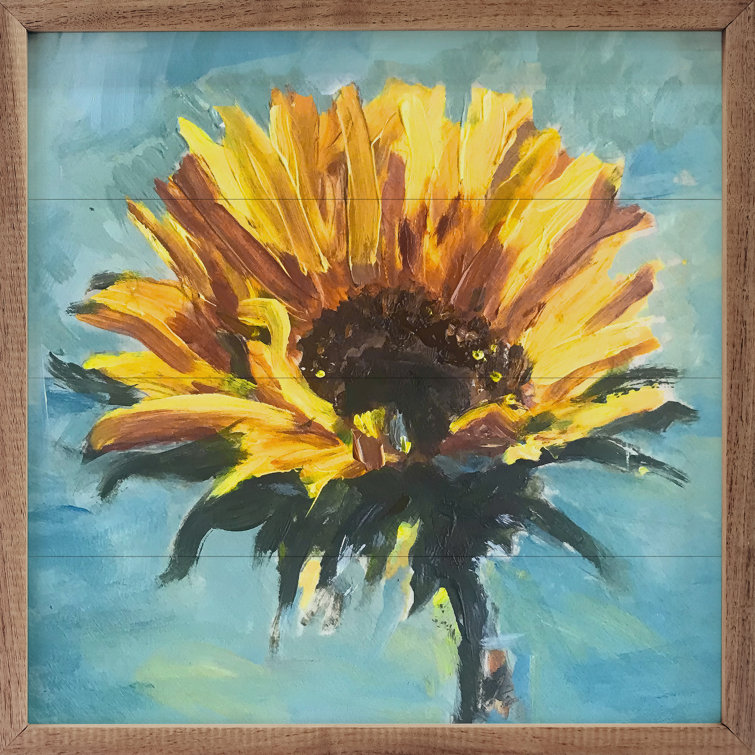 August Grove® Sunflower Framed On Wood Print - Wayfair Canada