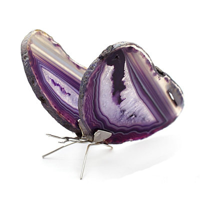 Desriee Agate Slice Butterfly Figurine