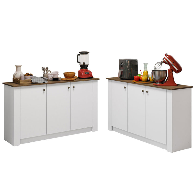 Ensemble de cuisine Hokku Designs 2 buffets avec 6 portes, garde-manger pour petits électroménagers