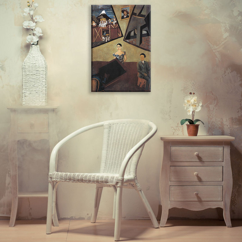 «Pancho Villa and Adelita» par Frida Kahlo, toile tendue avec châssis, H 24 po x l 17 po