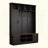 Versatile 3-In-1 Hall Tree With 6 Hooks, Farmhouse Walnut Storage Bench With Adjustable Shelves, 55"W Modern Entryway Coat Rack With Multiple Storage Space For Mudroom, Living Room-480561255