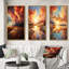 «Storm Clouds Mystical Embrace», 3 pièces sur toile-1750621779-1750621790