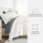 Ensemble de literie réversible 8 pièces - Housse de couette à motif, insert d'édredon et ensemble de draps unis-99311788-99311793