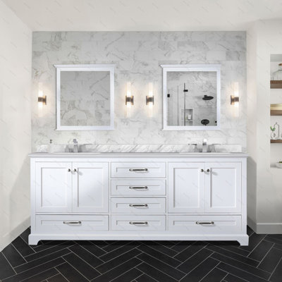 Double Bath Vanity 80 in. W x 22 in. D, with Marble Top
