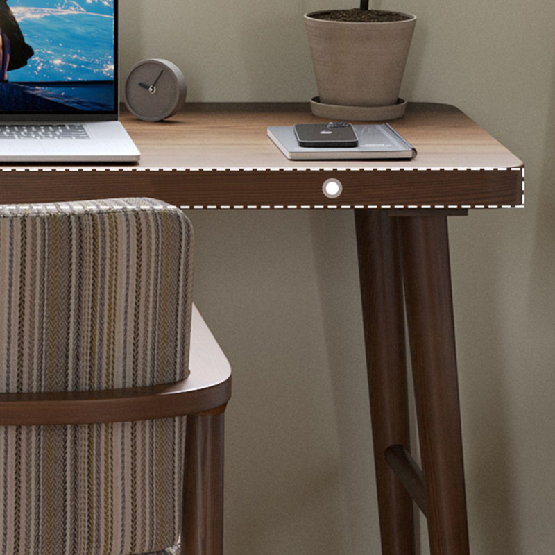 Walnut L-Shaped Solid Wood desk, Left Hand Return, 29.53" H x 62.99" W x 39.37" D