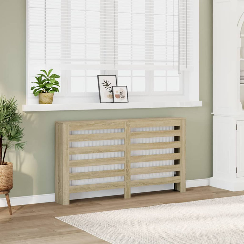Large Radiator Cover, Sonoma Oak, 149 x 20 x 82 cm, Horizontal Slats