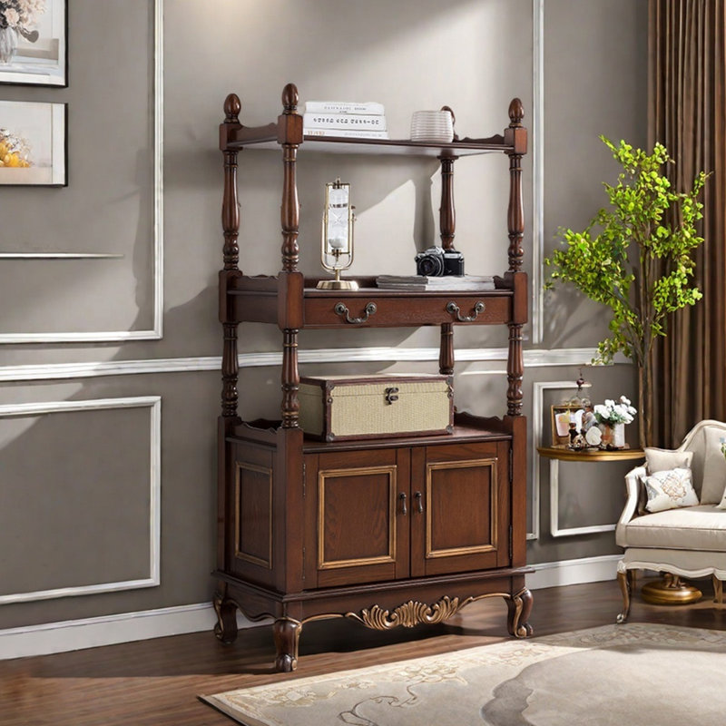 Elegant painted multi-functional bookcase, Brown