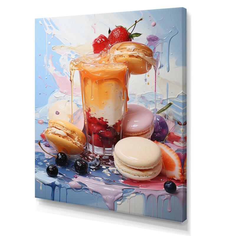 «Dessert Food Popart» sur toile, H 20 po x l 12 po x P 1 po