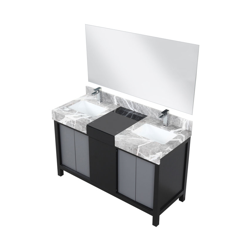 Zilara 55'' Double Bathroom Vanity with Marble Top
