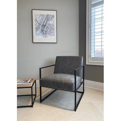 Fauteuil rembourré en métal de 25,75 po de large Seat4U