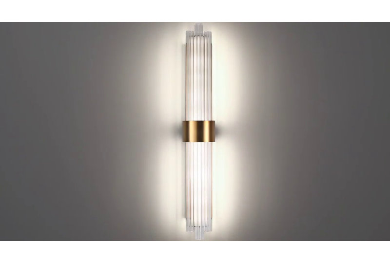 Aged Brass Outdoor Cylinder LED Vanity Light, Dimmable