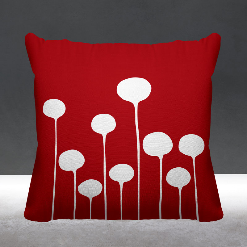 Courtland Outdoor Reversible Throw Pillow, 17W" x 17H", Red