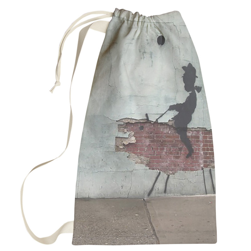 Fabric Laundry Bag with Handles, Large (36" H x 28" W x 1" D)