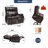Brown Leatheraire Heat Massage Dual Motor Infinite Position Up to 350 LBS Large Electric Power Lift Recliners with Hidden Cup Holders, Power-Remote, Medium-firm and Heavy Duty-1061917509-1066120615