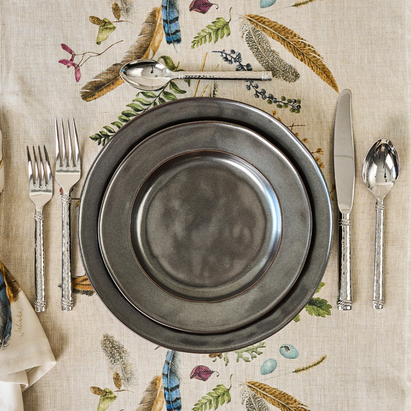 Pewter Stoneware Dinner Plate