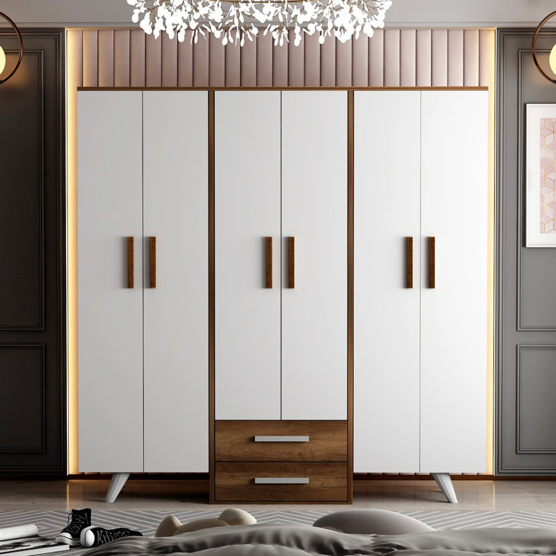 Berend 6 Door Manufactured Wood Wardrobe