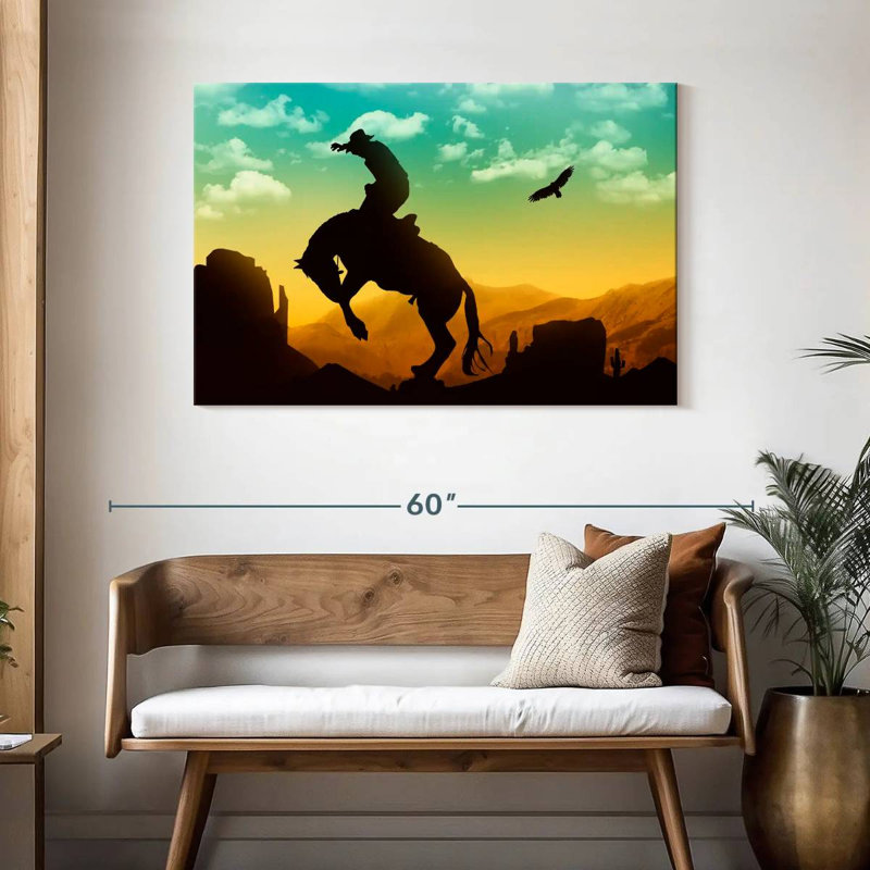 Lelar Eagle And Cowboy, 30" H x 45" W