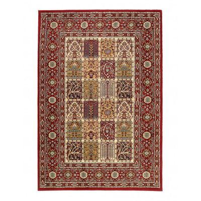 Barryan Hand Knotted Area Rug in Red