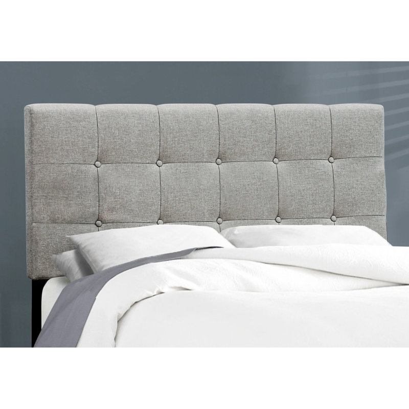 Grey Upholstered Full Size Bed For A Comfortable Bedroom In With Headboard And Frame