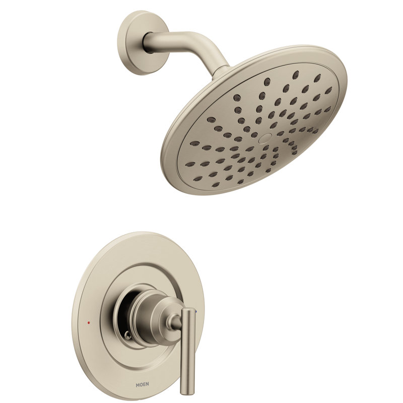 Moen Gibson Posi-Temp Shower Only Trim with 8-Inch Eco-Performance Rainshower, Valve Required, Brushed Nickel