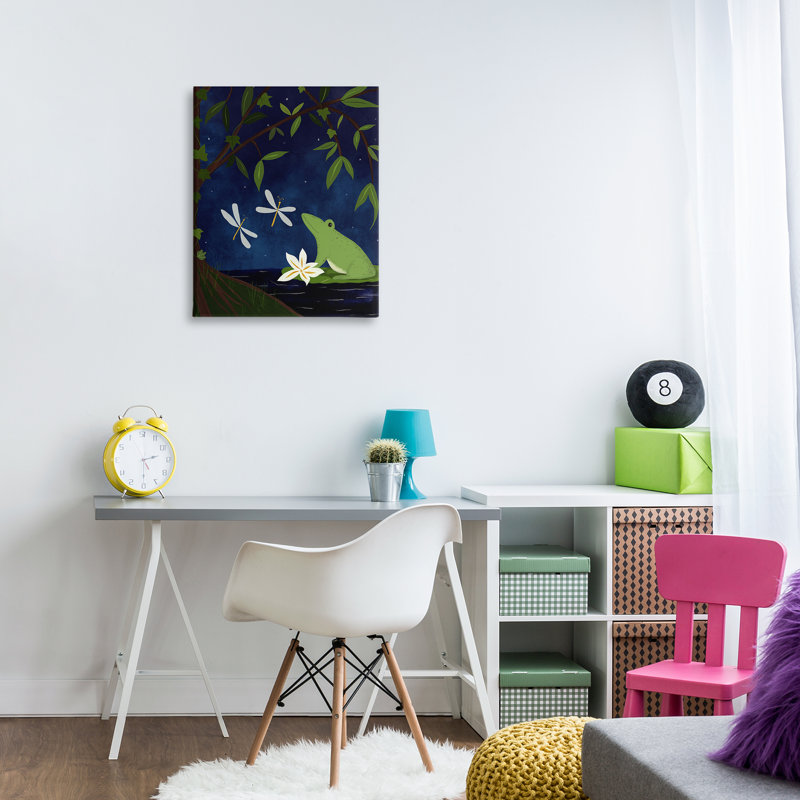  «Frog in Night Forest», art mural sur toile par Michelle Ingari Designs, H 30 po x l 24 po