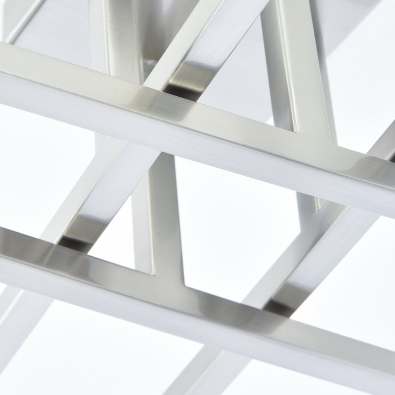 Plafonnier semi-encastré avec lustre linéaire moderne Spoutnik Doraelia, Nickel