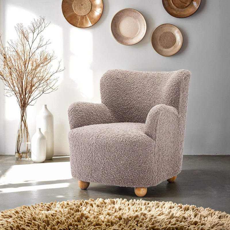 Fauteuil d'appoint 1 pièce en bois d'hévéa