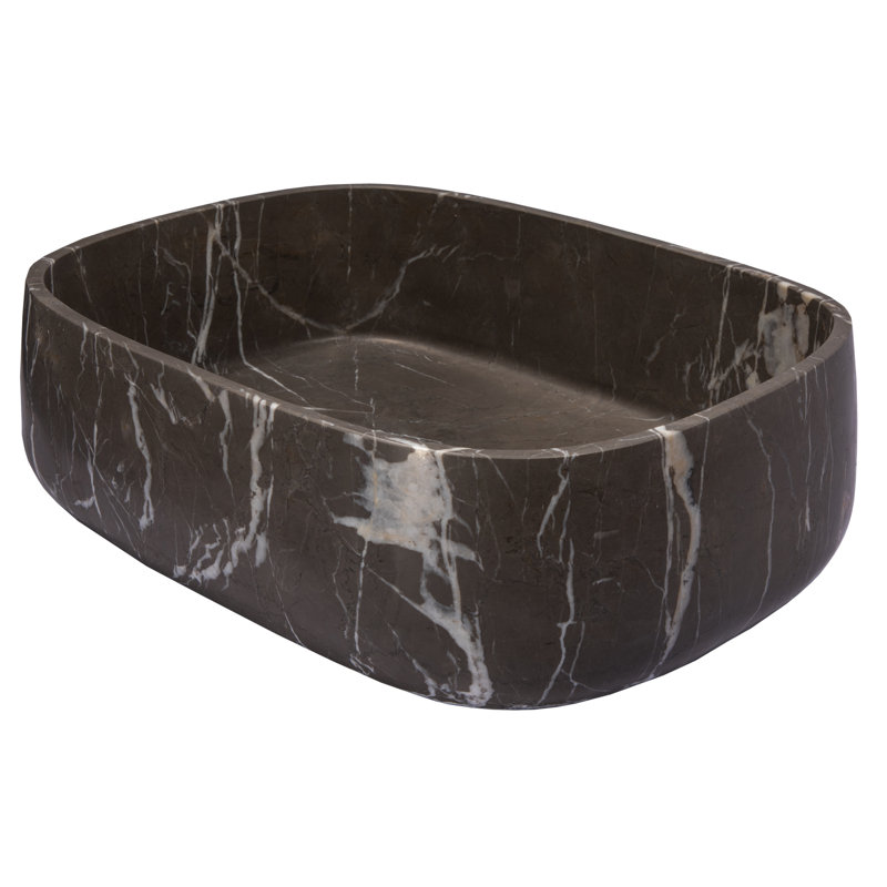 Eden Bath 14'' Natural Stone Rectangular Bathroom Sink, Gray