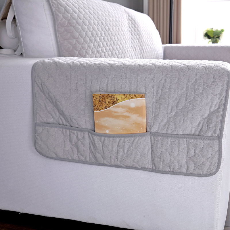 Box Cushion Sofa Slipcover, 30" H x 45" W x 20" D, Gray