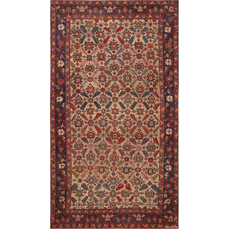 Grand tapis Karabagh antique de race blanche