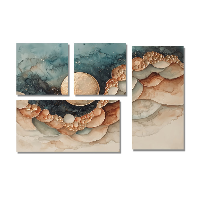 «Eclipse Moon Spiral Of Infinity II», art mural fantastique 4 pièces, Toile tendue, Ne s’applique pas
