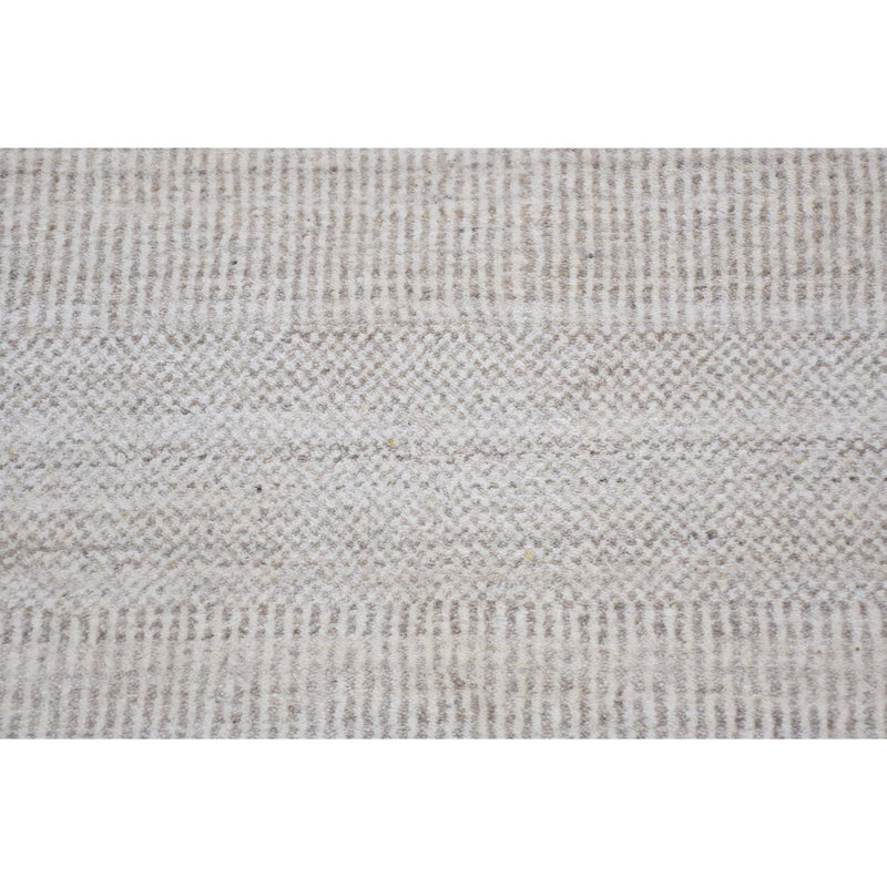 Hand Knotted Abstract Area Rug in Natural/Gray, Rectangle 6' x 9'