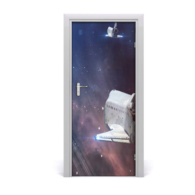 Spaceship Adhesive Door Decal