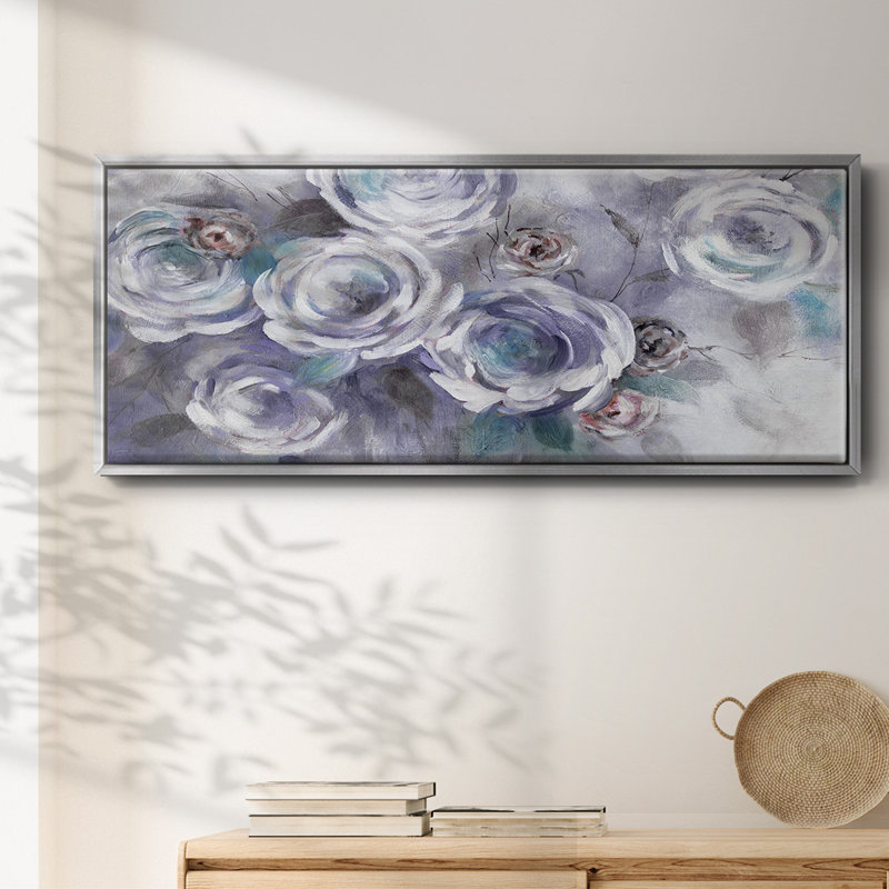 Iced Flowers- Framed Canvas, 20" H x 50" W