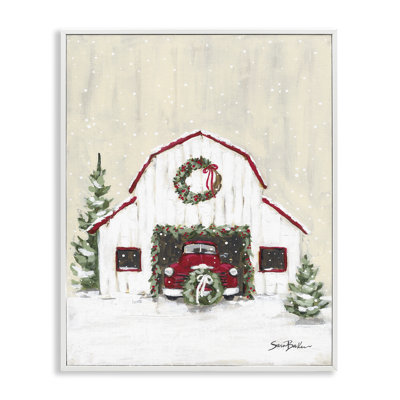 Seasonal Garlands Barn Framed Giclee Art by Cindy Jacobs