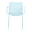 Fauteuil empilable 4 pièces pour intérieur / extérieur - dossier ergonomique à lattes, matériau toutes saisons - patio, balcon, café-1840842716
